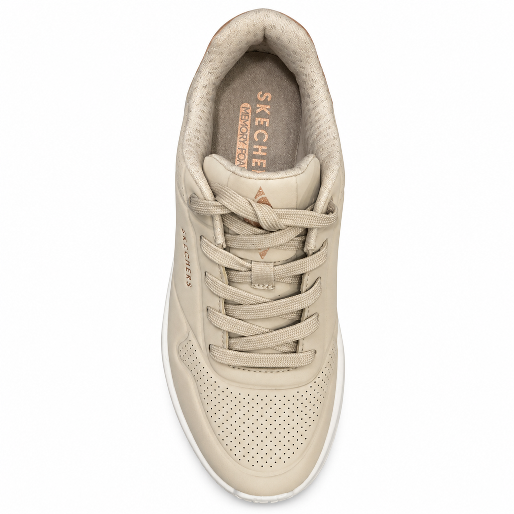 Skechers Uno Lite – Shimmer Along Damen-Sneaker Beige/Gold